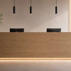 bancone reception 240 cm, bancone reception, front desk doppia postazione